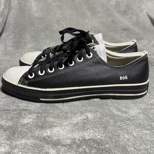 Black and White Low-Top Sneakers